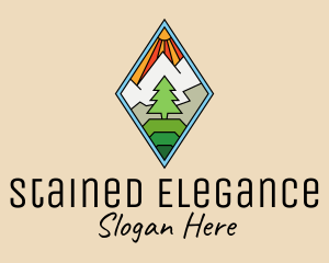 Outdoor Tree Stained Glass logo design