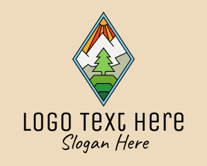 Rocky Mountain - Outdoor Tree Stained Glass logo design