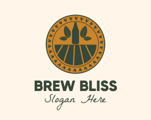 Organic Kombucha Farm Badge logo design