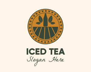 Organic Kombucha Farm Badge logo design