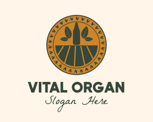 Organic Kombucha Farm Badge logo design