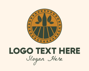 Vegan - Organic Kombucha Farm Badge logo design