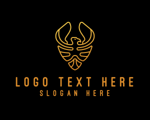 Falcon - Golden Eagle Monoline logo design