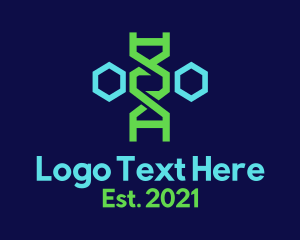 Pharmaceutical - Polygonal Gene Strand logo design