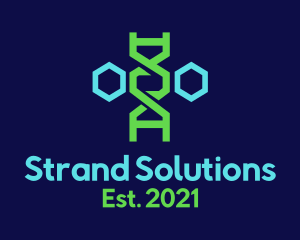 Polygonal Gene Strand logo design