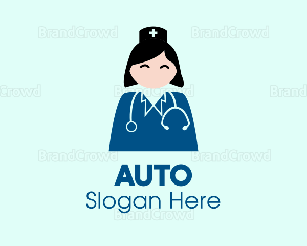 Woman Doctor Cartoon Logo