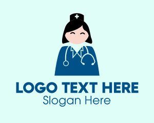 Medical Center - Woman Doctor Cartoon logo design