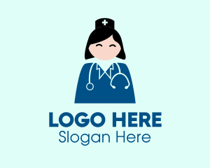 Staff - Woman Doctor Cartoon logo design