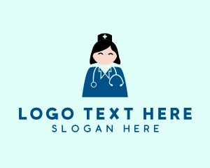 Health Care - Woman Doctor Stethoscope logo design