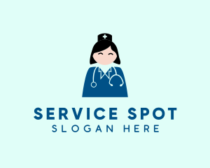 Attendant - Woman Doctor Stethoscope logo design