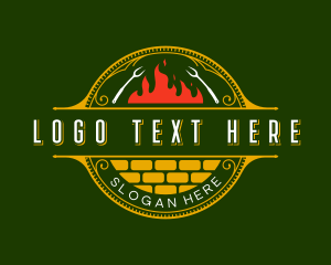 Pizzeria - Grilled Flame Cuisine logo design