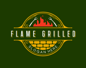 Grilled - Grilled Flame Cuisine logo design