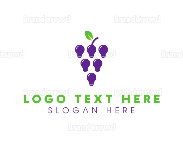 Grapes Light Bulb Logo