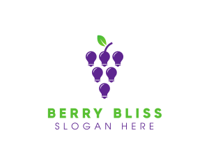 Grapes Light Bulb logo design