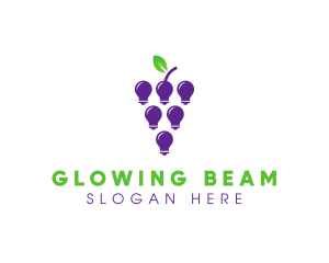 Grapes Light Bulb logo design