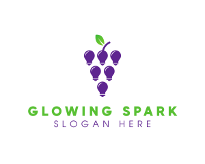 Grapes Light Bulb logo design