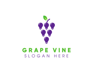 Grapes - Grapes Light Bulb logo design