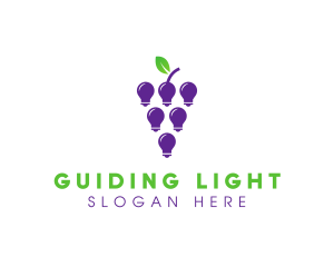 Grapes Light Bulb logo design