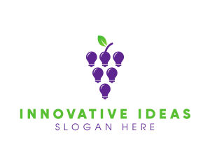 Grapes Light Bulb logo design