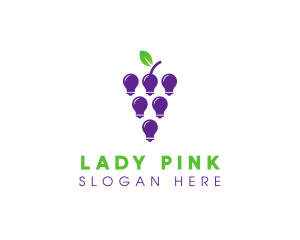 Juice Stand - Grapes Light Bulb logo design