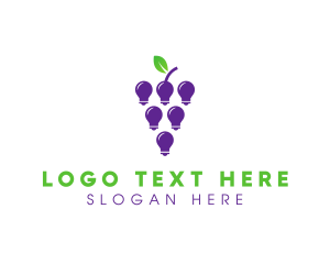 Berries - Grapes Light Bulb logo design