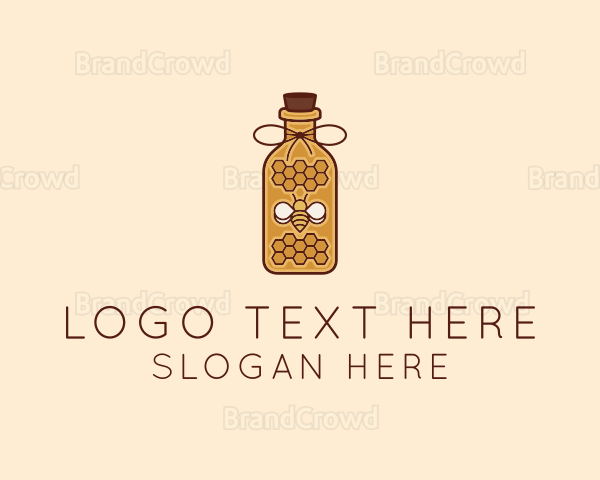 Honeycomb Honey Bee Logo