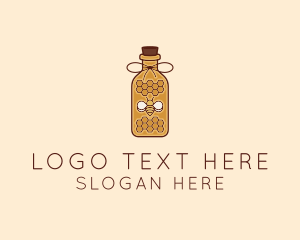 Jar - Honeycomb Honey Bee logo design