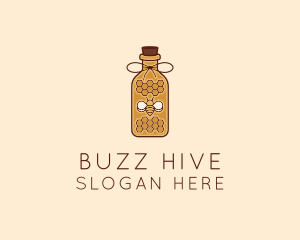 Bee - Honeycomb Honey Bee logo design