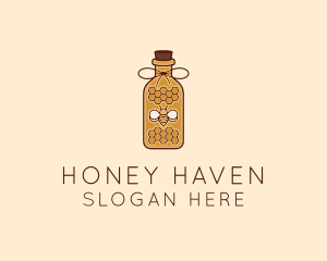 Beekeeper - Honeycomb Honey Bee logo design