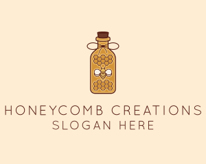 Honeycomb Honey Bee logo design