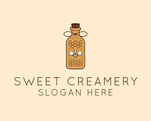 Honeycomb Honey Bee logo design