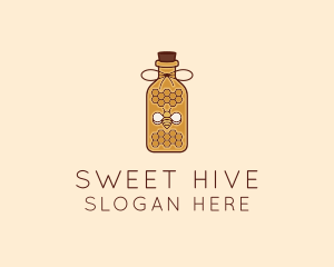 Honeycomb Honey Bee logo design