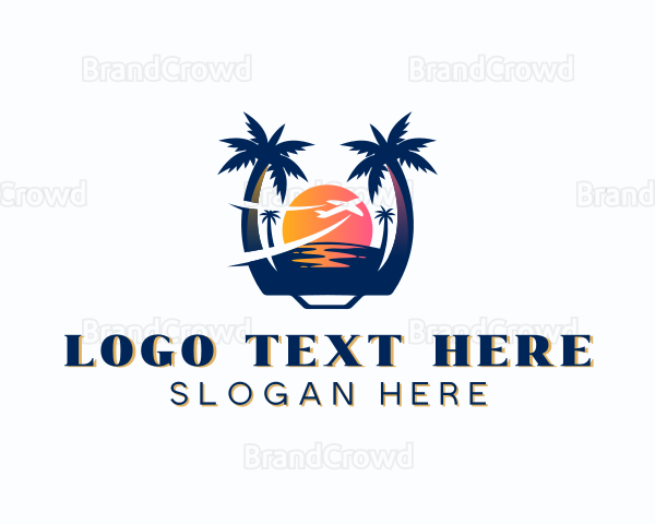 Beach Vacation Travel Logo