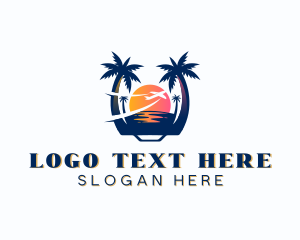 Palm Tree - Beach Vacation Travel logo design