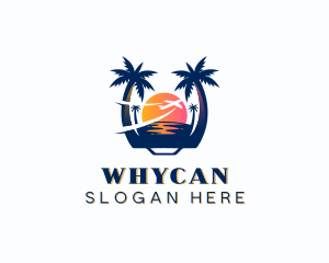 Beach Vacation Travel Logo