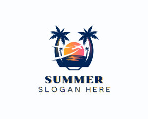 Beach Vacation Travel logo design