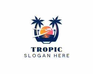 Beach Vacation Travel logo design