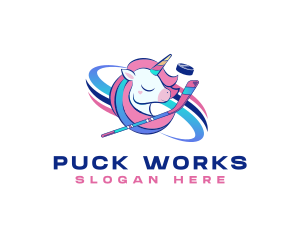 Puck - Hockey Team Unicorn logo design