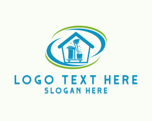 House - House Cleaning Tools logo design