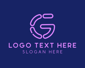 Coding - Neon Tech Letter G logo design