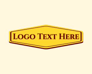 Wordmark - Hexagon Banner Shape logo design