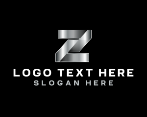 Grayscale - Industrial Metallic Steel Letter Z logo design