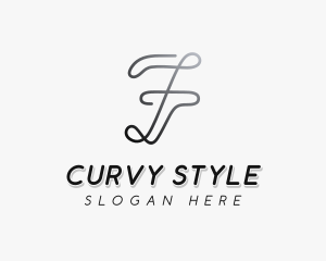 Curvy - Brand Cursive Letter F logo design