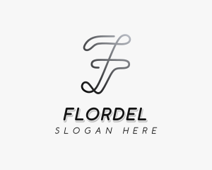 Brand Cursive Letter F logo design