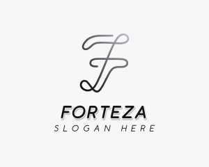 Brand Cursive Letter F logo design