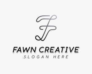 Brand Cursive Letter F logo design