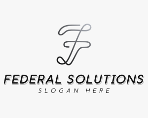 Brand Cursive Letter F logo design