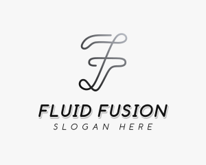 Brand Cursive Letter F logo design