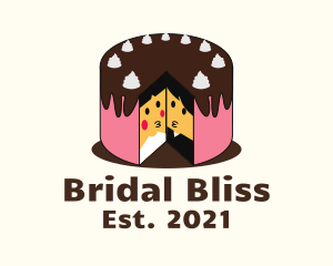 Bride - Wedding Cake Slice logo design
