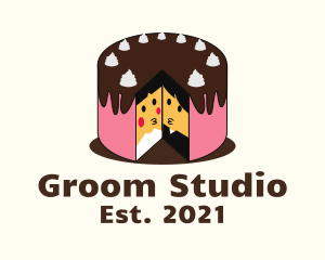 Groom - Wedding Cake Slice logo design